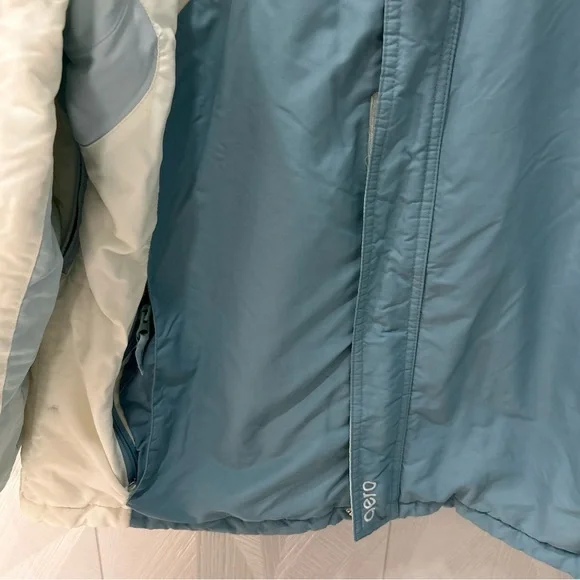 Aero Coat Size Large Hooded Womens Blue Nylon Full Zip Pockets Ski Jacket - Picture 3 of 11